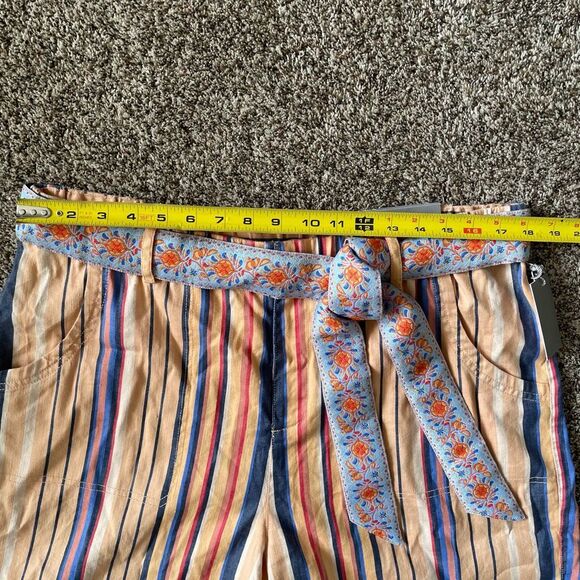 NWT Soft Surroundings summer breeze linen orange stripe long short size XL (18) - Picture 2 of 10
